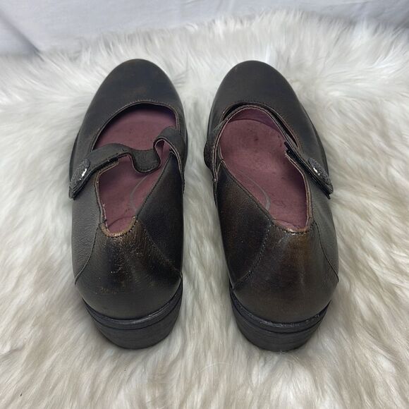 Dansko Adele Brown Leather Mary Jane Wedge Heels Sz 41/10.5-11 - Picture 3 of 8